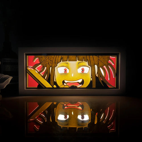 Anime Series Demon Slayer Paper-Cut Light Atmosphere Light Colorful Light Box Room Bedroom Night Light Remote Control