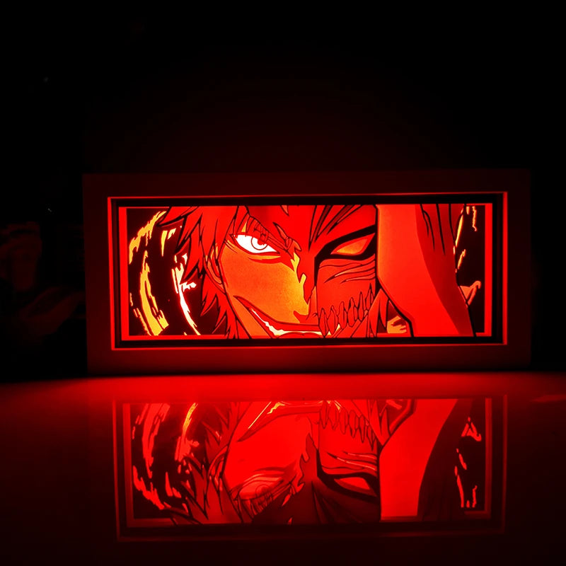 Anime Series Demon Slayer Paper-Cut Light Atmosphere Light Colorful Light Box Room Bedroom Night Light Remote Control
