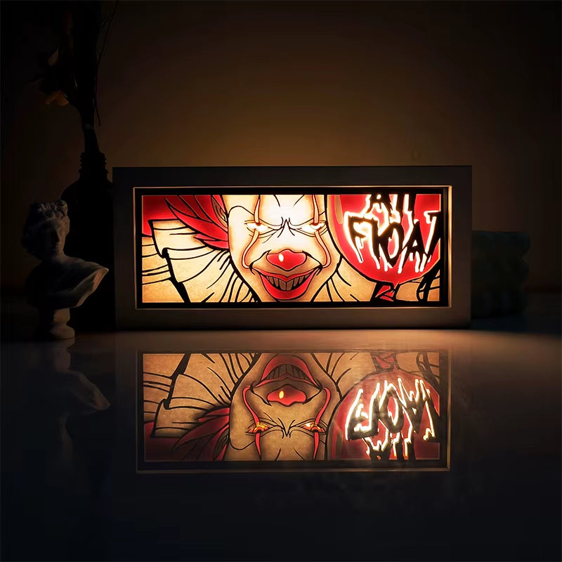 Anime Series Demon Slayer Paper-Cut Light Atmosphere Light Colorful Light Box Room Bedroom Night Light Remote Control