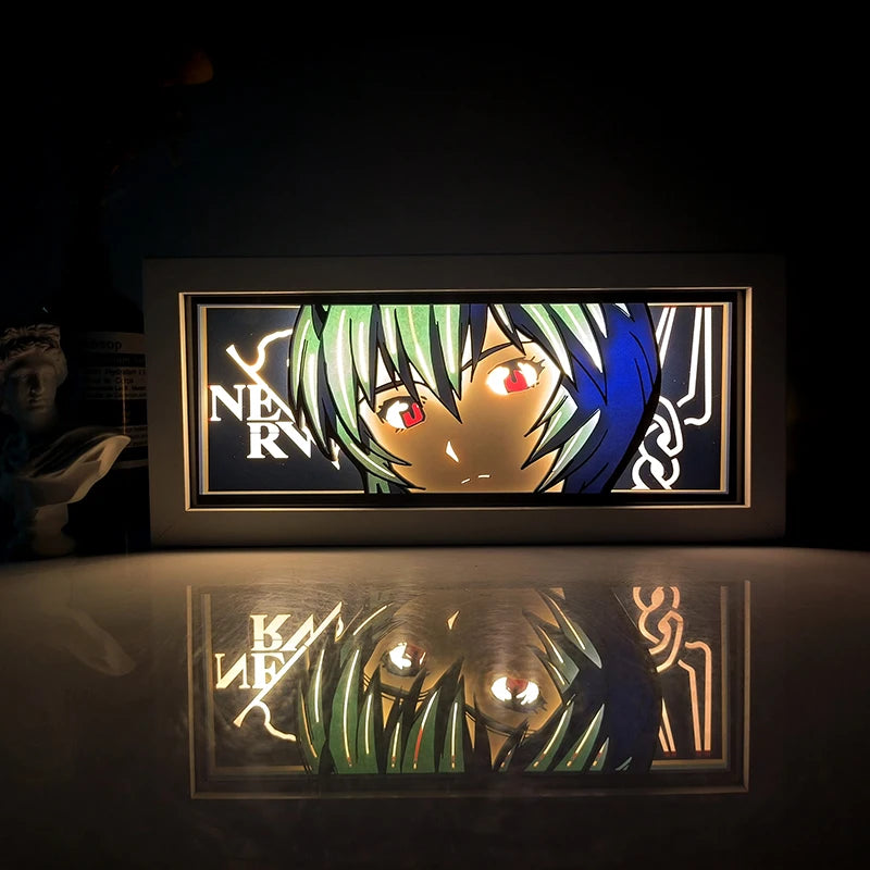 Anime Series Demon Slayer Paper-Cut Light Atmosphere Light Colorful Light Box Room Bedroom Night Light Remote Control