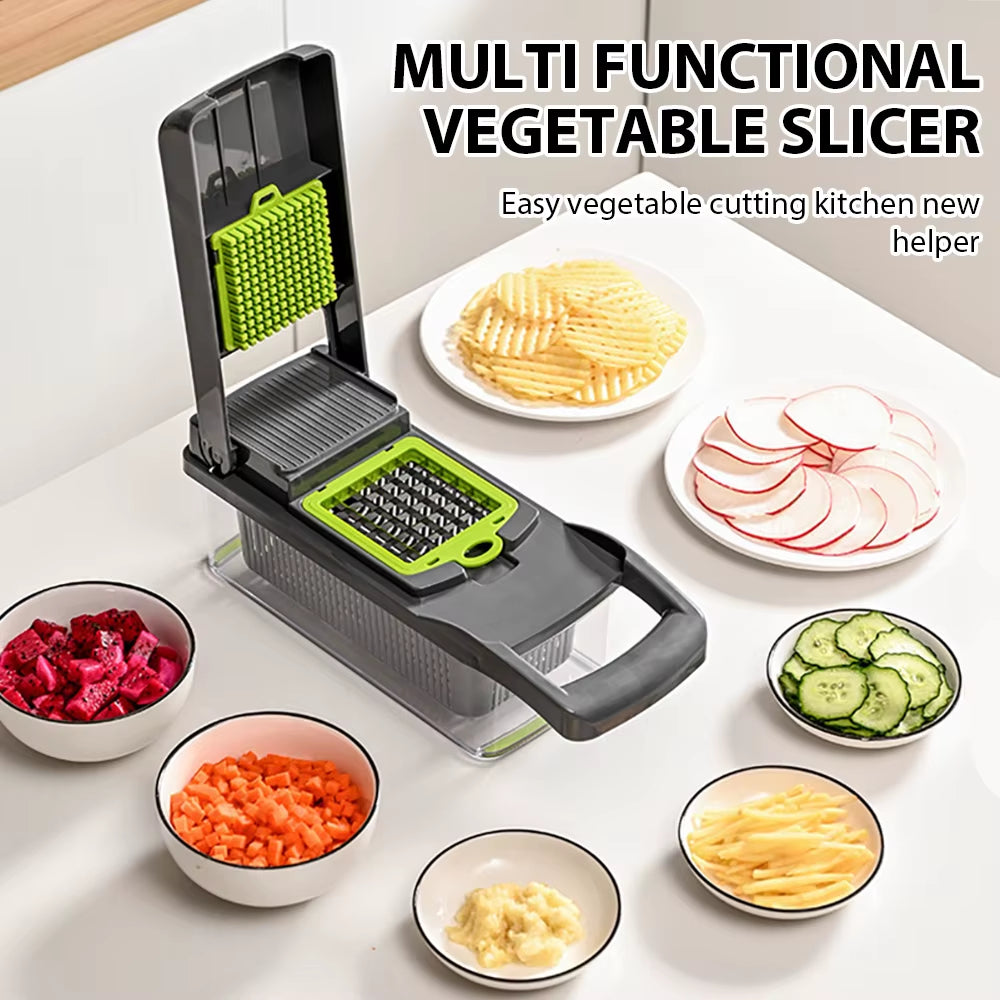16IN1 Multifunctional Vegetable Chopper Handle Food Grater Dicer Vegetable Slicer Egg Liquid Separator Peeler Kitchen Gadgets