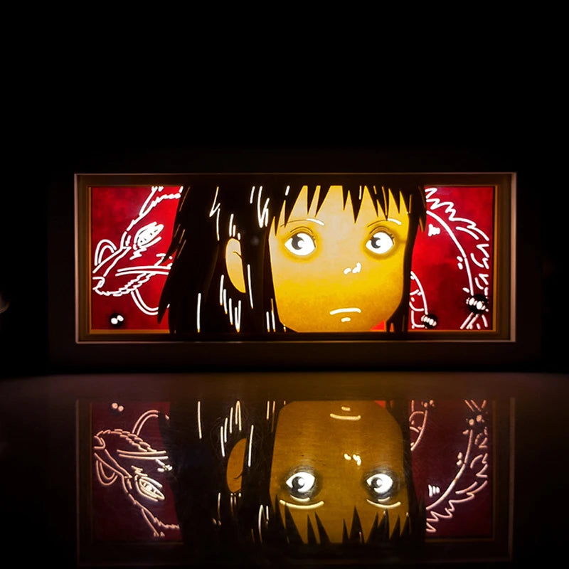 Anime Series Demon Slayer Paper-Cut Light Atmosphere Light Colorful Light Box Room Bedroom Night Light Remote Control