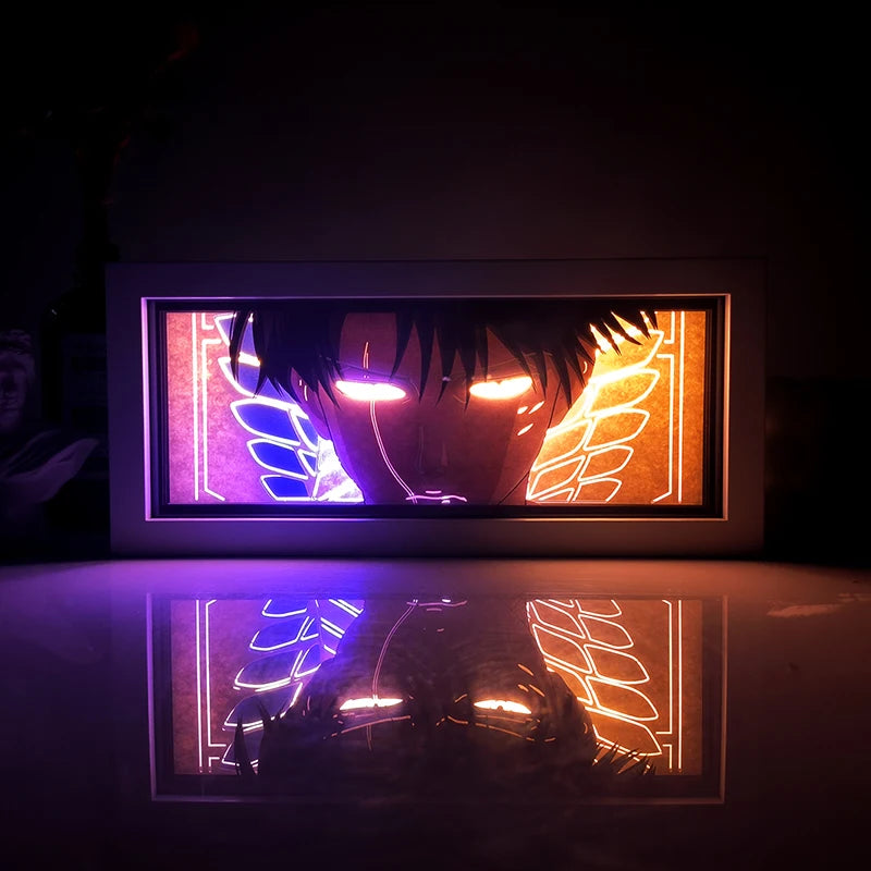 Anime Series Demon Slayer Paper-Cut Light Atmosphere Light Colorful Light Box Room Bedroom Night Light Remote Control